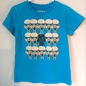 Star Wars Graphic Tee Storm Trooper Darth Vader Toddler Boy Sz 3T Blue